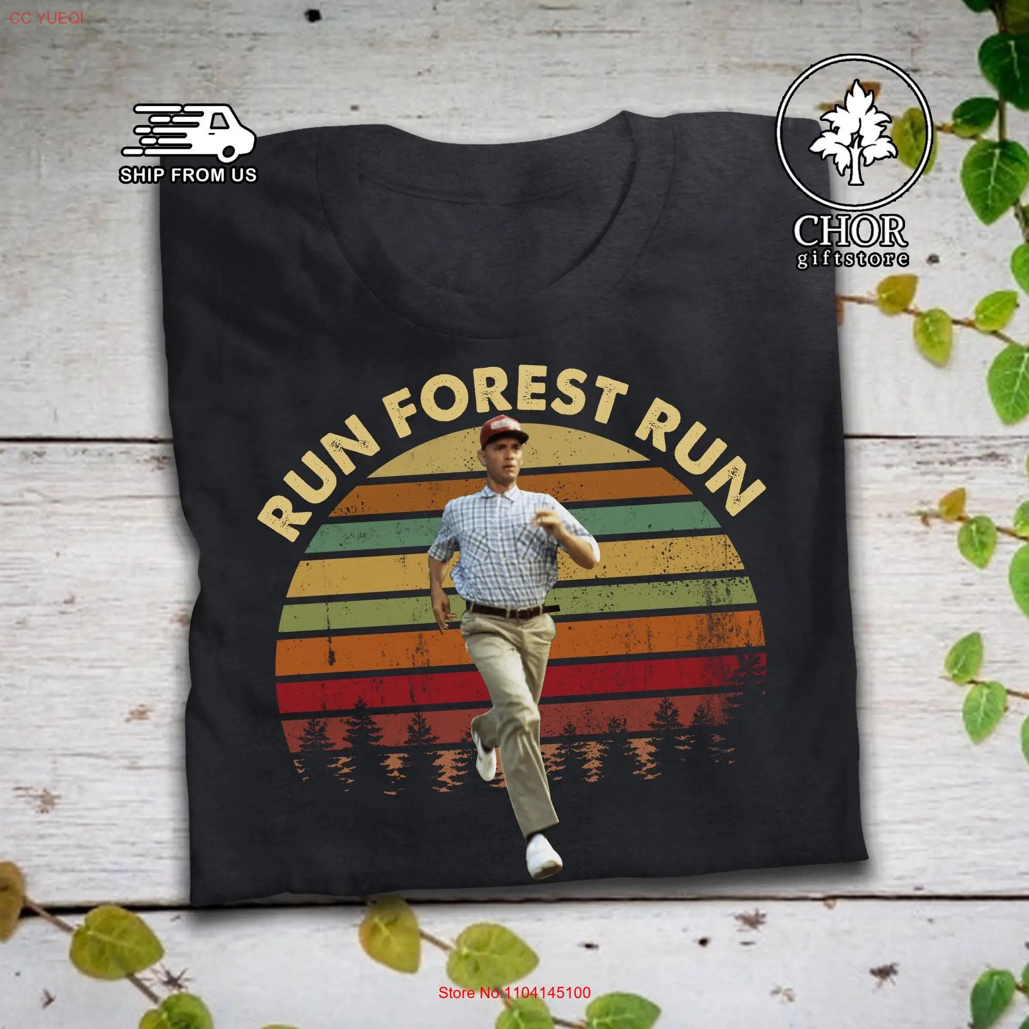 Run Forest Vintage T Shirt Forrest Gump long or short sleeves