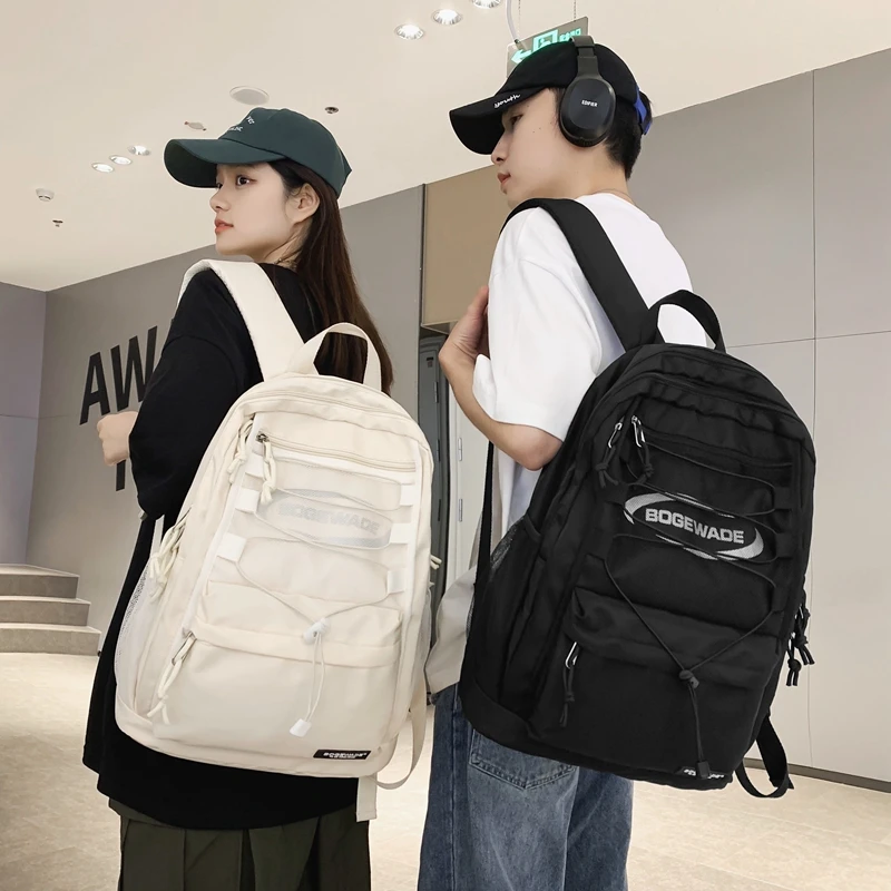 Fashion Transparent Net Women Backpack High Quality Waterproof Lovers Schoolbag Black White Teen Girls Students Shoulder Bag New