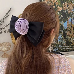 Lystrfac New Handmade Rose Bow Hairpin Temperament Flower Hair Accessories