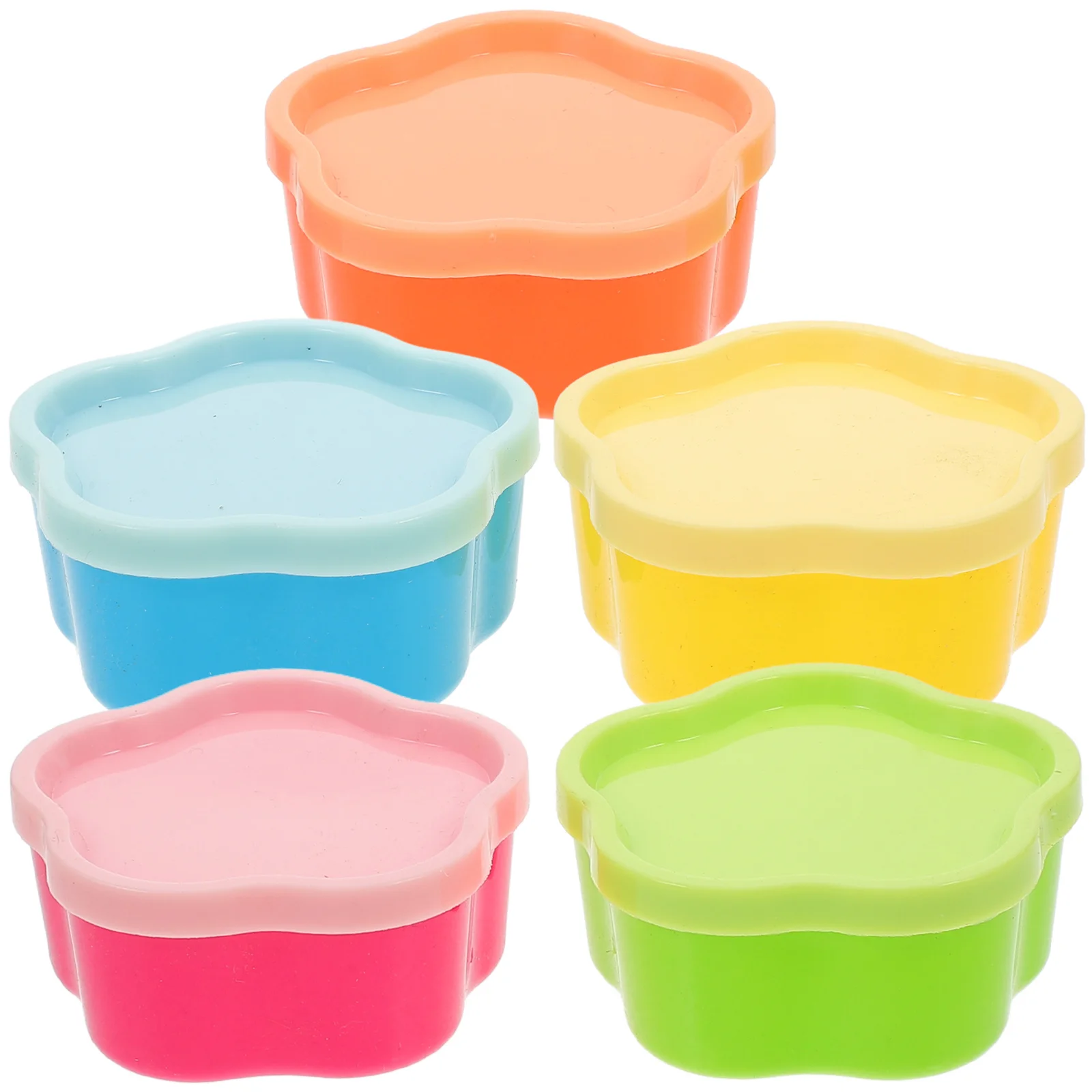 

5Pcs Compact Reusable Plastic Condiment Containers Leakproof Snack Boxes for Outdoor Picnic School Work Portable Seasoning Jars