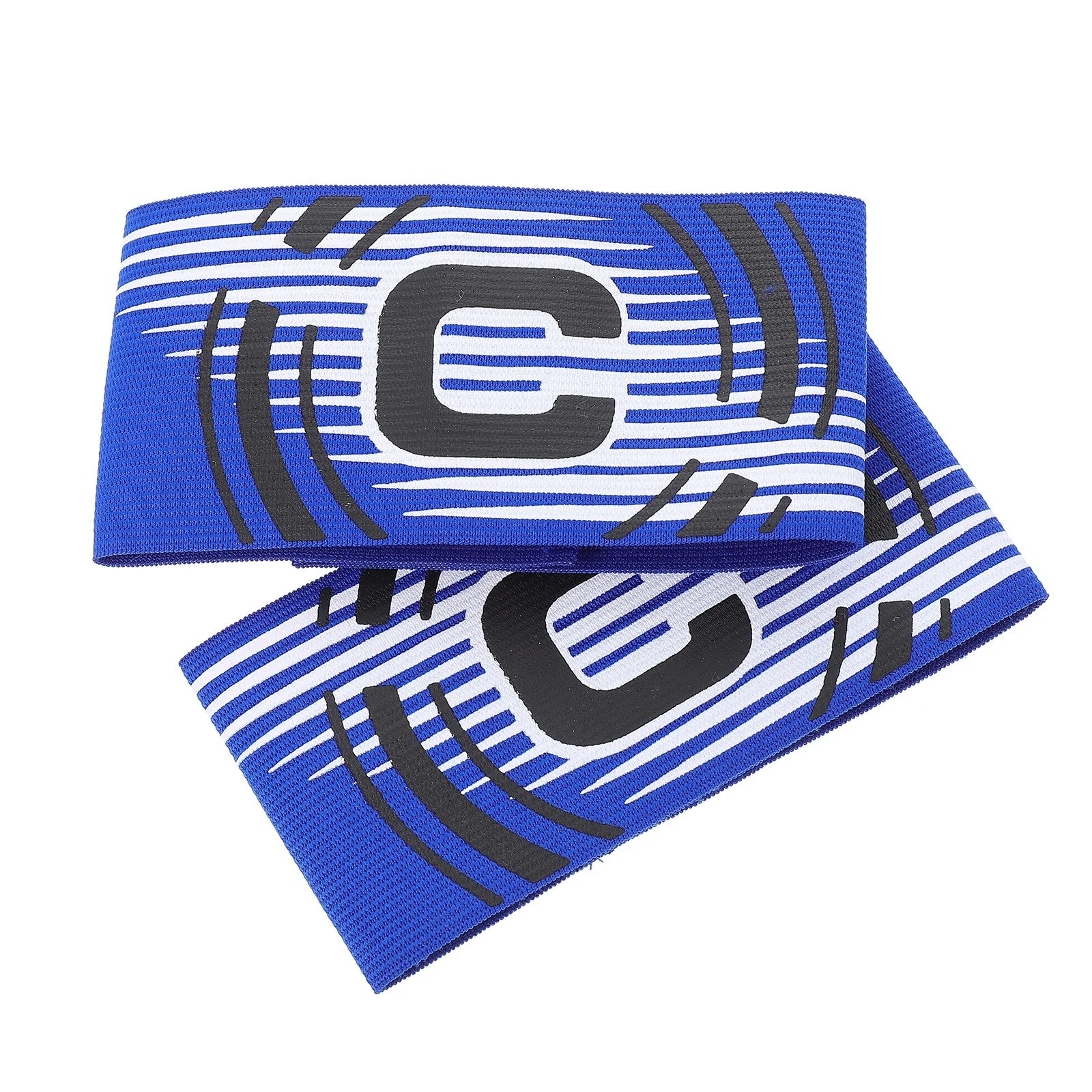 

2pcs Football Captain'S Armband Blue Adjustable Non-Slip Soccer Sports Accessory Team Leader Arm Bands Fitness Training