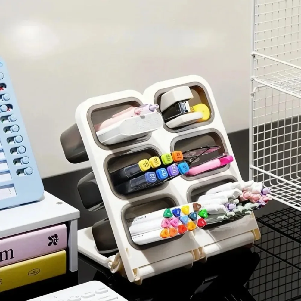 Slant Insert Detachable Pen Holder Office Desktop Pen Stand Home Desk Pen Box Multi Layer Student Stationery Organizer