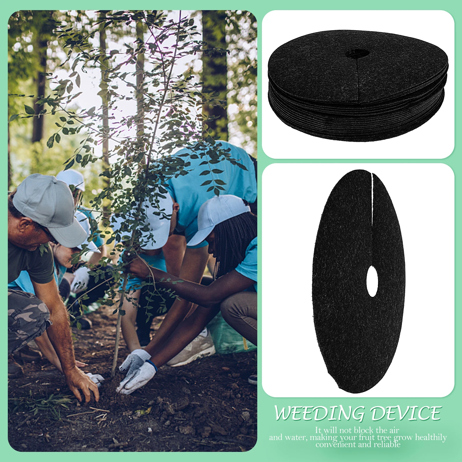 

20Pcs Round Weed Control Cloth Thickened Non-Woven Fabric for Farm Orchard Tree Protection Mats Gardening Accessory