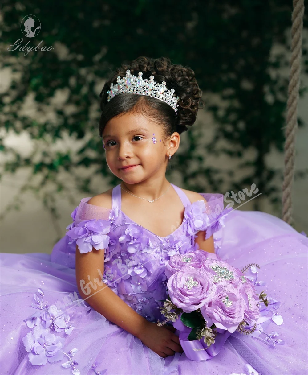 

Платье для девочки на Первое Причастие с пышной аппликацией из жемчуга, подходит для свадьбы и дня рождения