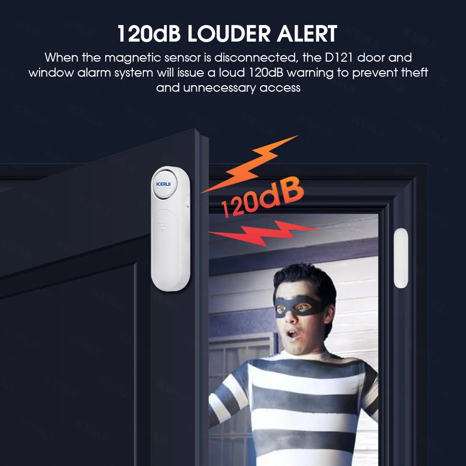 KERUI 300ft 120dB Anti-Theft Door/Windows Sensor Alarm Wireless Smart Remote Control For Kids Cabinet Safety Home Security D121
