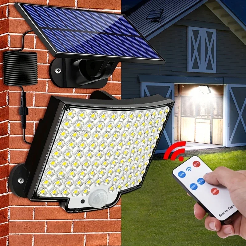 1-3 Pcs Solar Light Motion Sensor Outdoor Lighting Waterproof Super Bright LED Wall Lamp Remote Street Lights Garden Courtyard