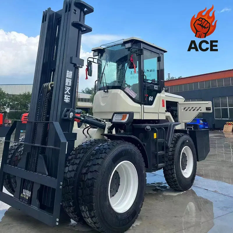 شحن مجاني رافعة شوكية 4 × 4 6 طن التضاريس الخام مخصصة لجميع التضاريس رافعة شوكية 6 طن مستودع 3.5 طن مبيعات الرافعة الشوكية مع المقصورة