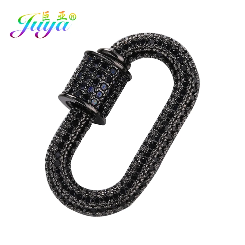 Juya Handmade Creative Spiral Locket Pendant Carabiner Clasps Accessories For DIY Punk Mesh Chains Fashion Charms Jewelry Making