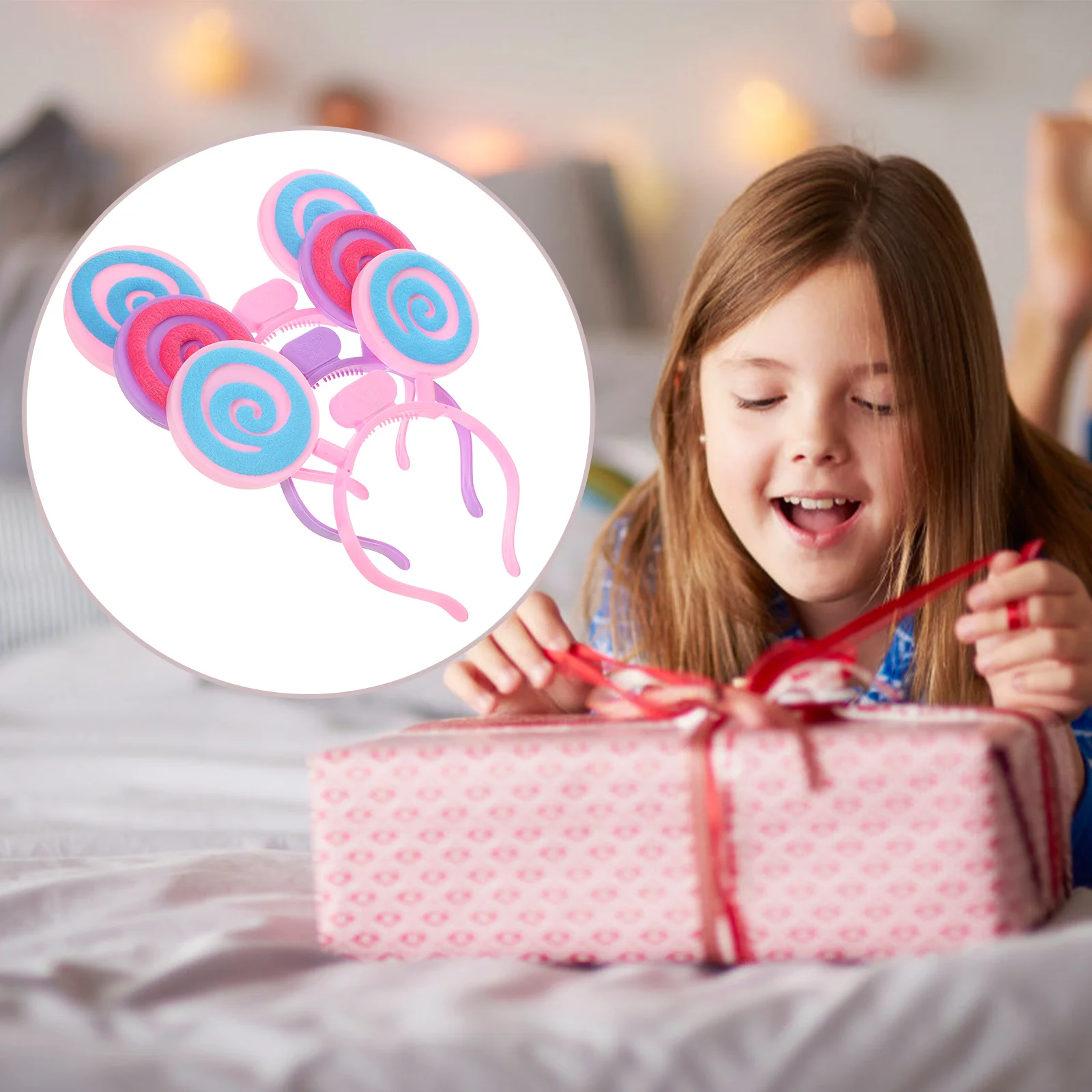 

3pcs Glow Lollipop Hairband For Kids Led Illuminated Creative Headband Durable Luminous Night Party Festival Gift Accessory