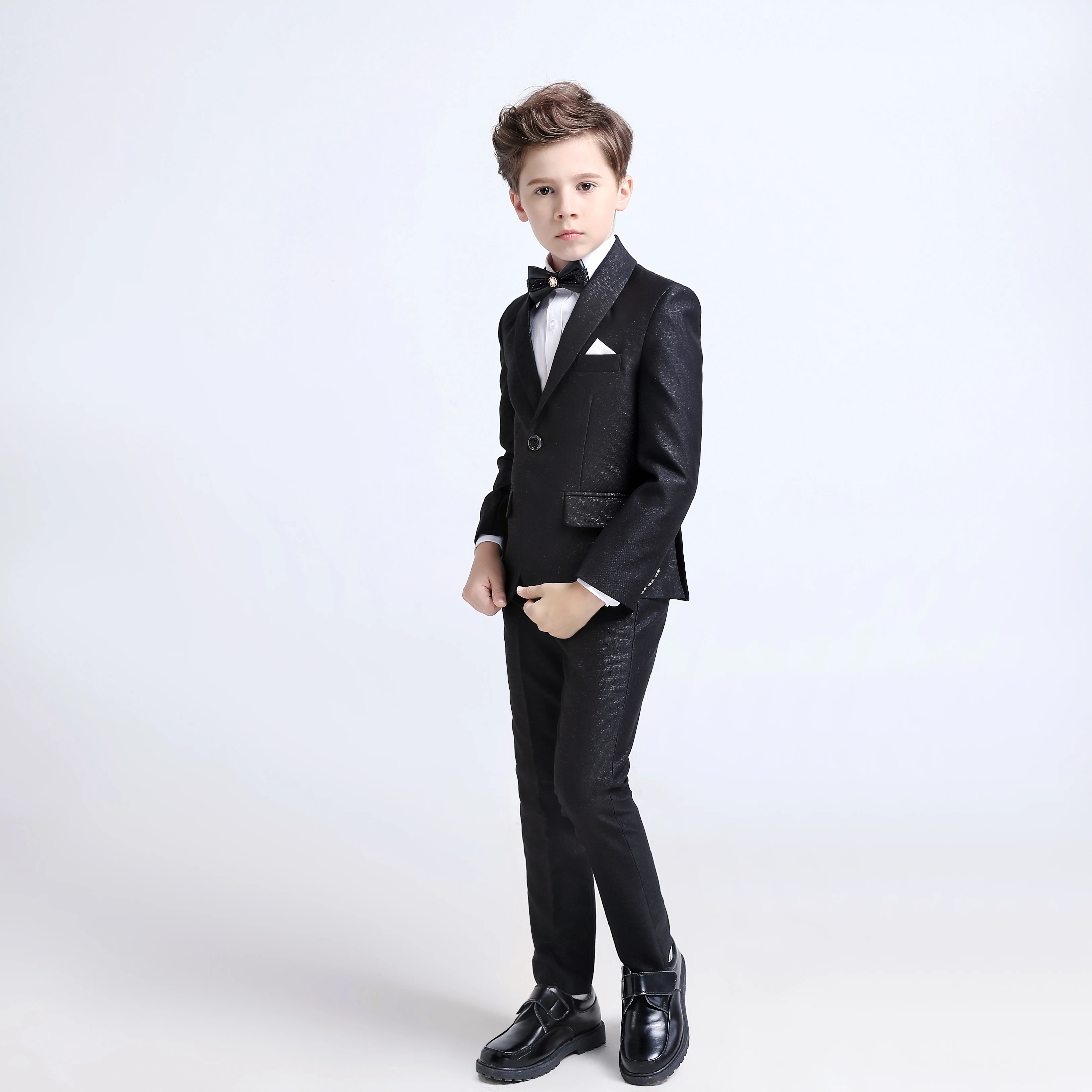 Terno de casamento para meninos, sparking formal, vestido de festa infantil, jaqueta, calças, colete em estoque, adolescente, moda, 3 peças