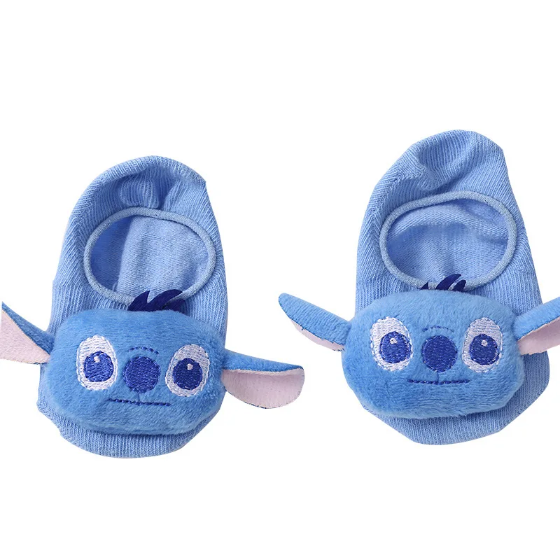 Disney Stitch Warm Baby Socks calzini antiscivolo per bambini Cartoon Kawaii Cotton Socks calzini per bambole compleanno per bambini regalo di natale