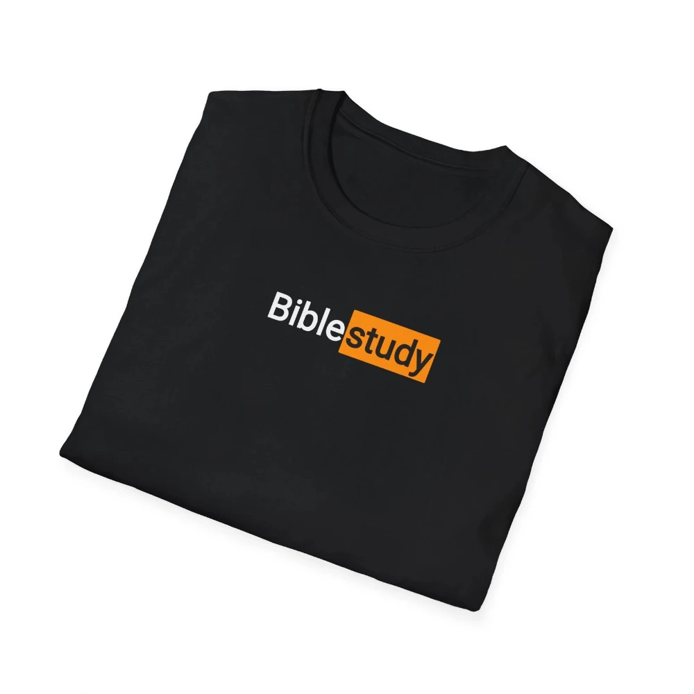 Pornhub Bible Study Parody T-Shirt Funny Adult Humor Tee Men T-Shirt Graphic Tees Short Sleeve Men's T-shirts for All-Season