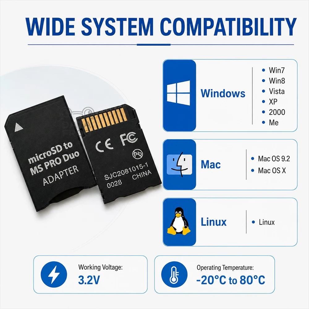 DATA FROG MS Pro Duo Memory Stick Adapter Micro SD TF Card Reader Converter for PSP 1000 2000 3000 view 5