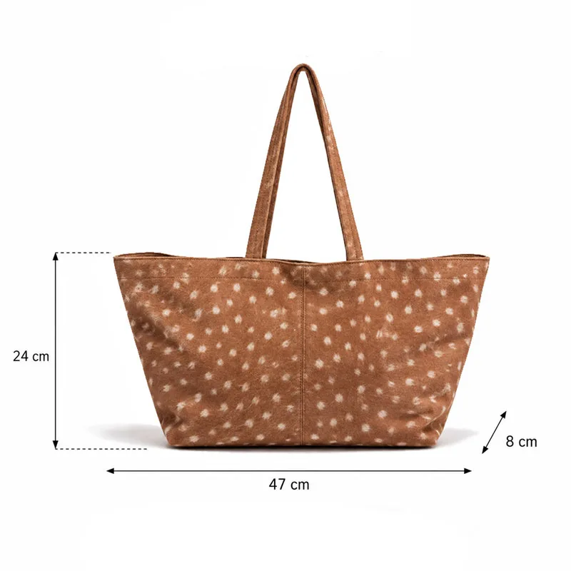 Alirattan New Faux Suede Tote Bag for Women,Fashion Designer Vegetable Commuting Shoulder Bag Large Capacity Retro Underarm Bag