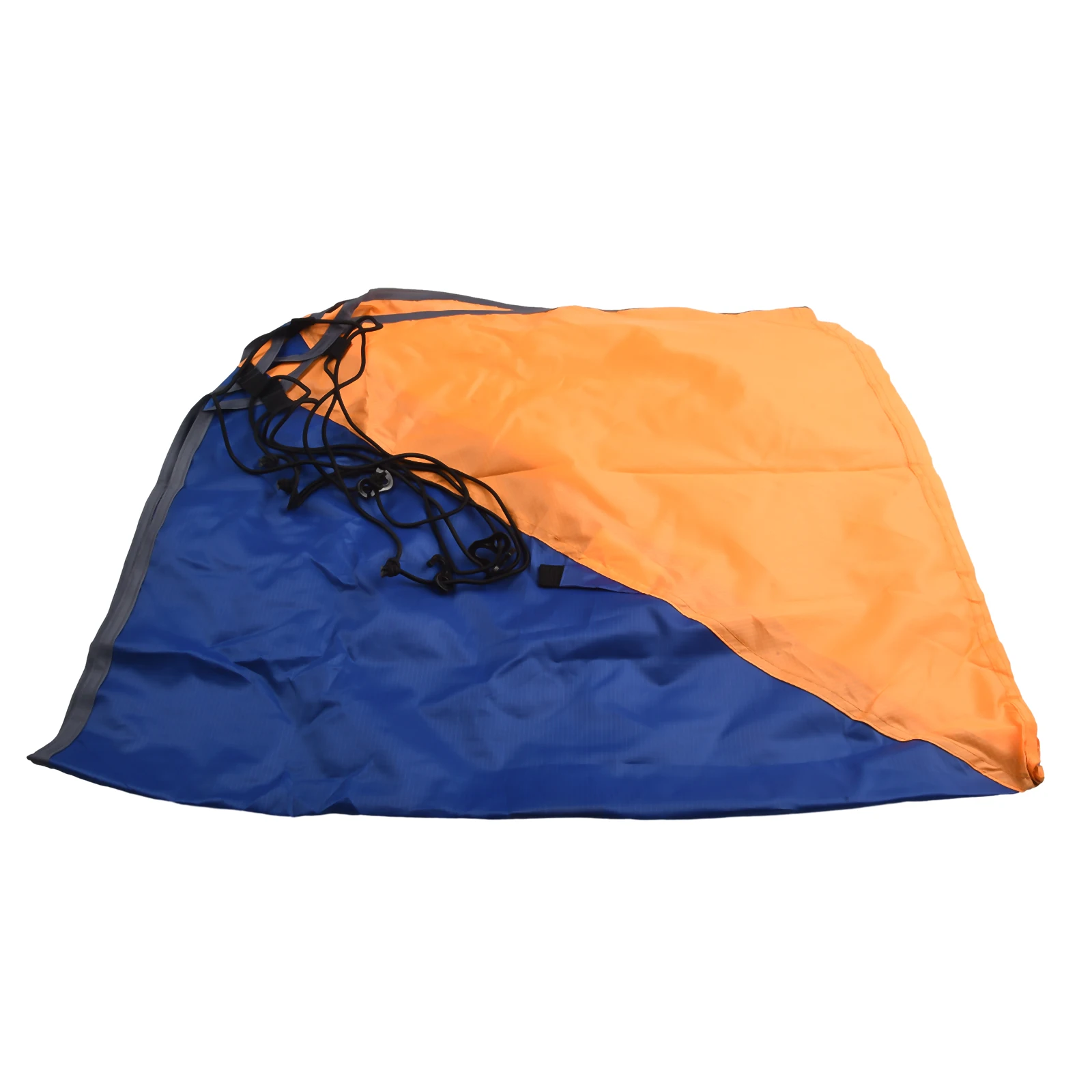 Inflatable Boat Canopy Awning for 2 Persons Waterproof Sun Shade Shelter Tent with Wind Rope and Support Rods Blue and Orange