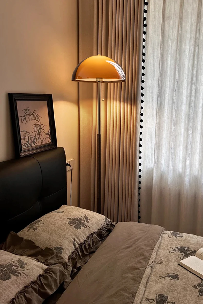 Dark Brown Acrylic Lampshade Floor Lamp E27 Bulb