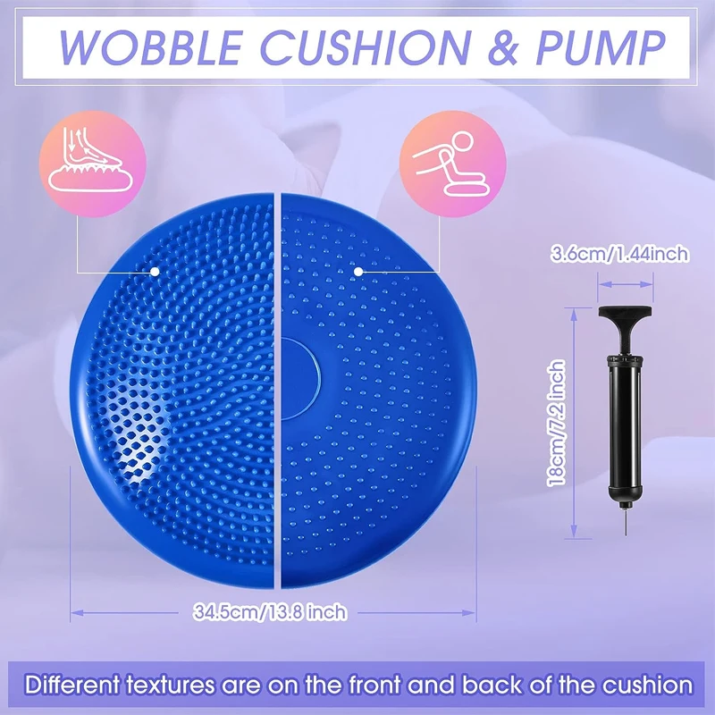 Wobble Cushion Balance Disc Balance Pods Spiky Massage Balls Sensory Wiggle Seat with Pump Inflatable Stepping Pads Dropshipping