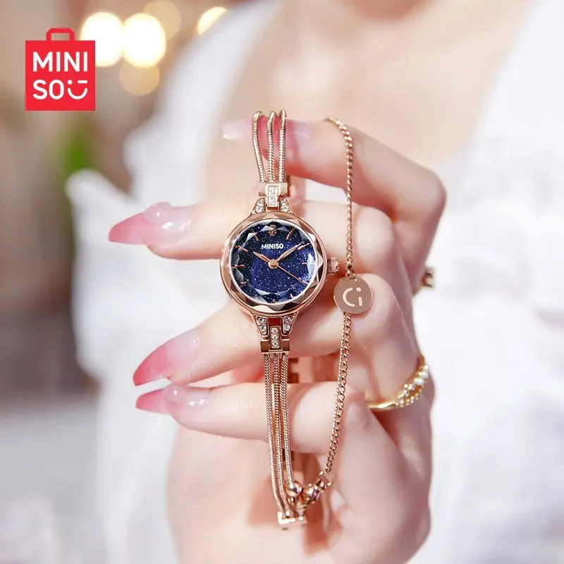 Miniso Bracelet Delicate Disc Watch, Ins Girls Quartz Watches