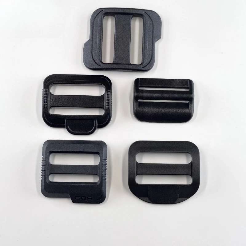 5 Pcs Thickened Plastic Tri Glide Adjust Buckle for Tactical Belt Adjustment Backpack Straps Webbing Adjuster Black