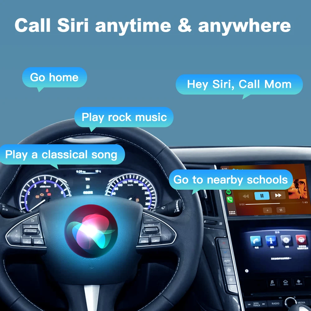 JoyeAuto اللاسلكية Apple CarPlay لشاشة إنفينيتي 8 بوصة 2015-2019 Q50 Q60 Q50L QX50 أندرويد السيارات مرآة لينك سيارة اللعب Airplay