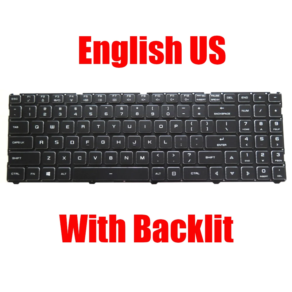 Replacement Laptop Keyboard For Aftershock For Apex 15 Lite 2019 GK5MRFV GK5MR0V English US Black With Backlit New