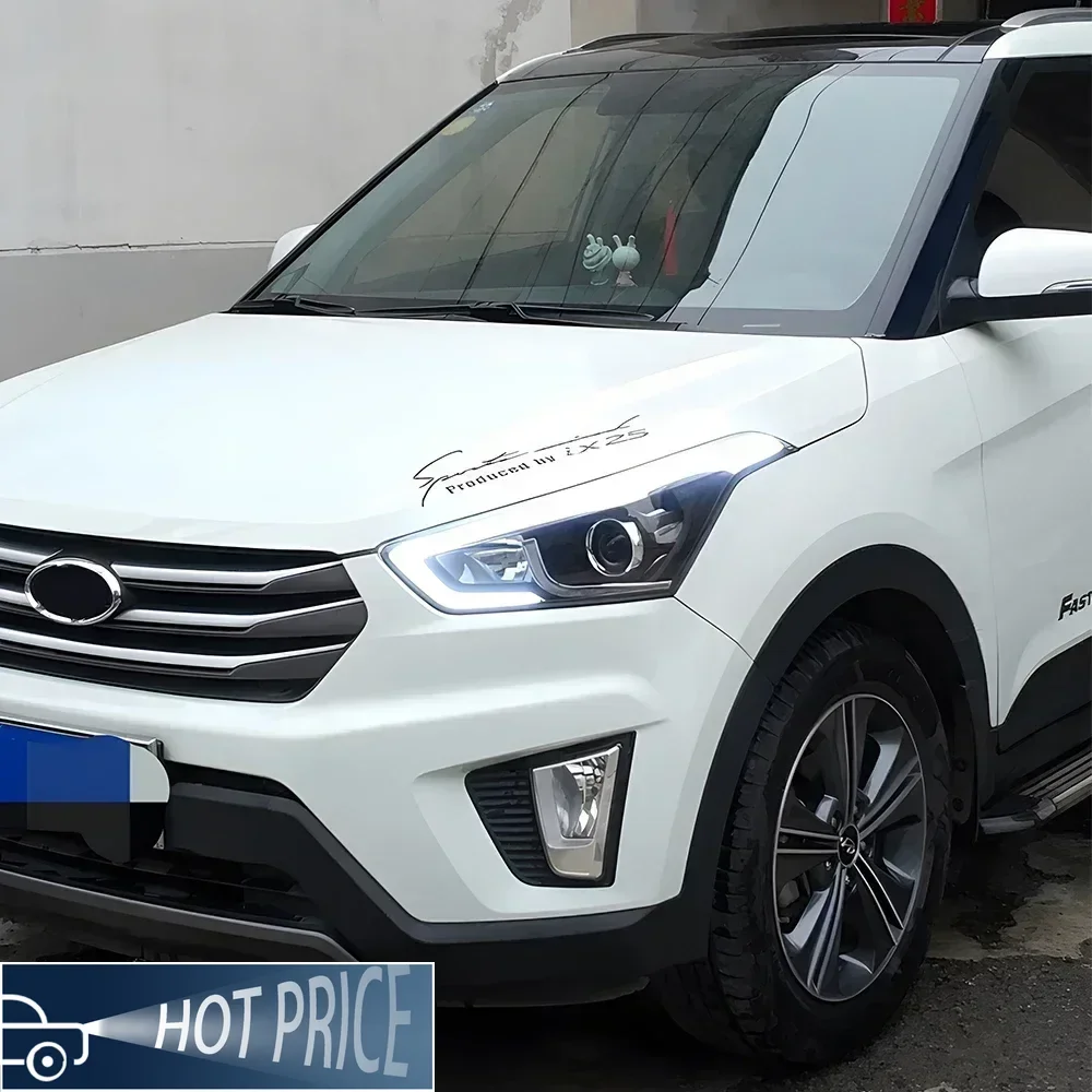 

Car Headlight For Hyundai Creta Ix25 2014-2019 Led Auto Front Lamp Upgrade High Configure Bifocal Lens Accessories Assembly