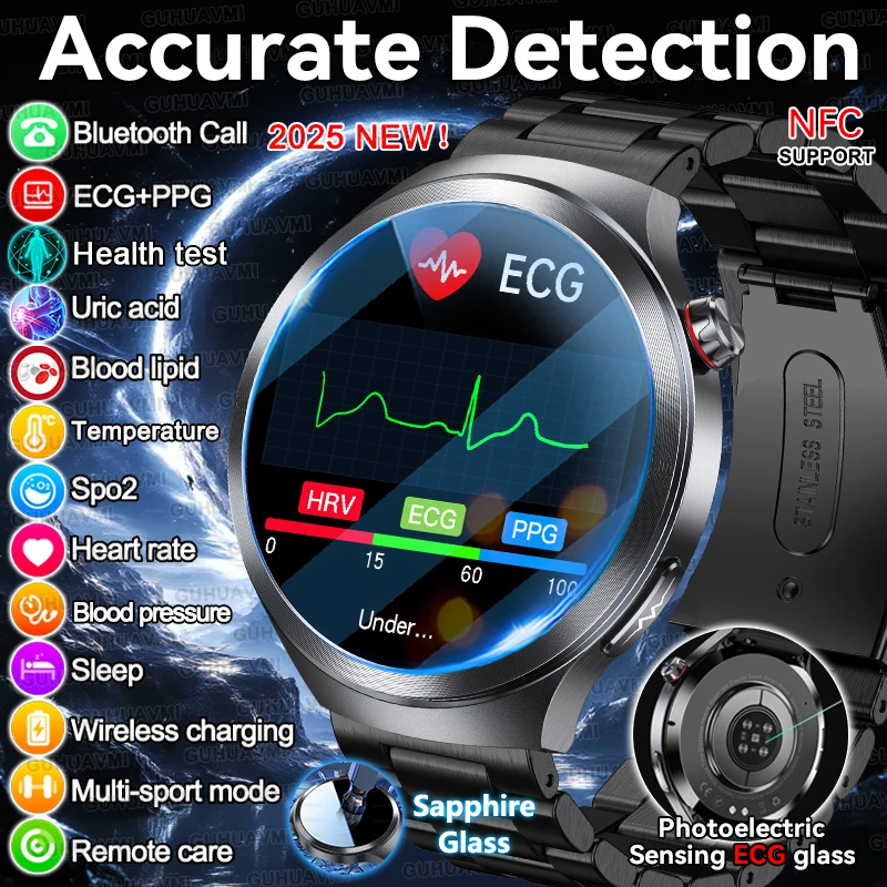 

2025Новинка для Xiaomi Health Nursing SmartWatch Точный ЭКГ + HRV Липиды в крови Анализ мочевой кислоты Bluetooth Call Smartwatch Мужчины Женщины