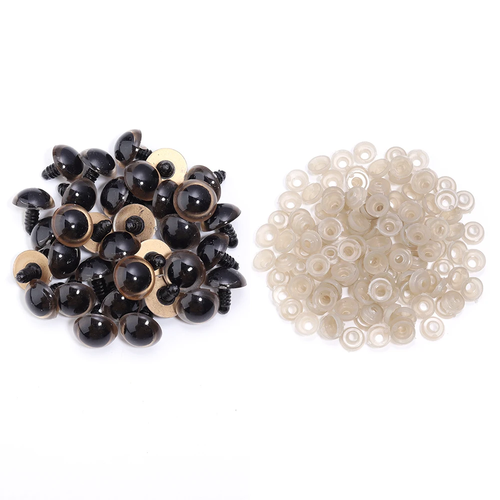 50 Teile/los 8-20mm Kunststoff Augapfel Puppe Zubehör Schwarz Plüsch Sicherheit Augen Für DIY Handwerk Lustige Spielzeug augen Tier Geschenke Dekoration