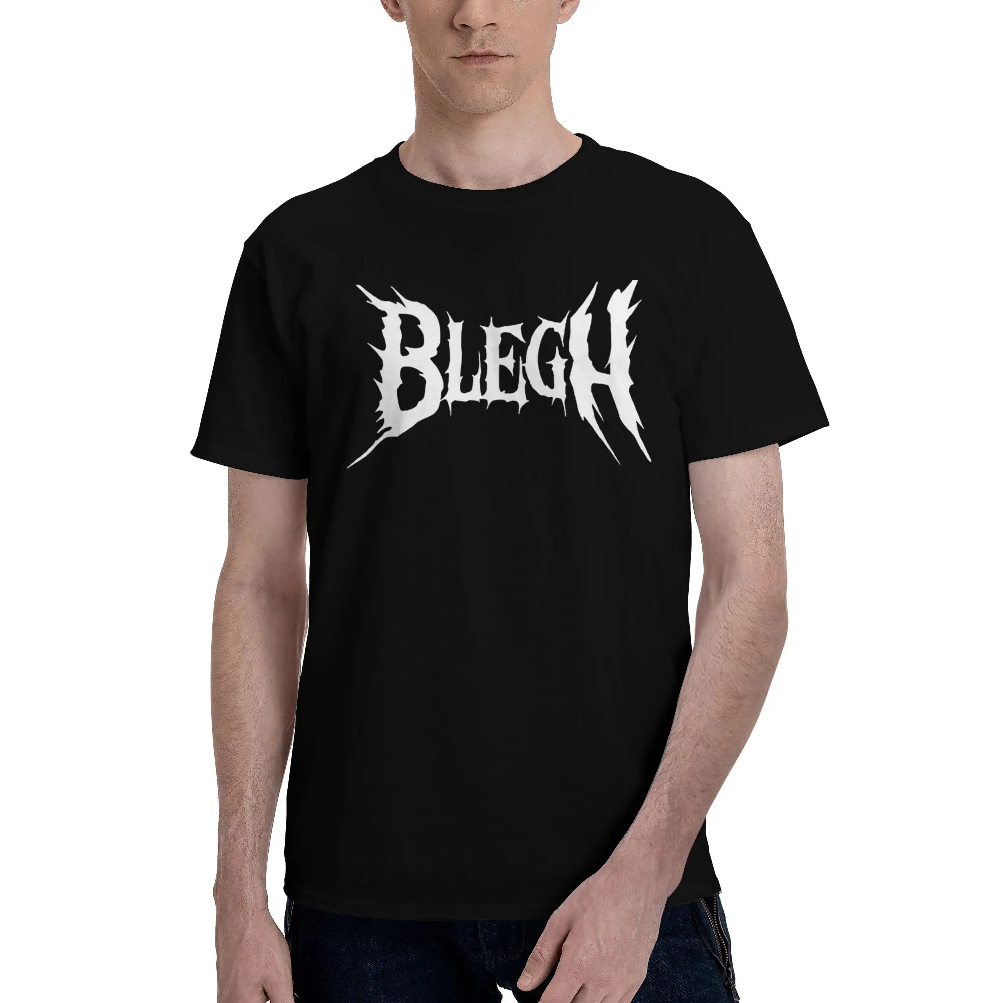 

Blegh Heavy Metal Metalcore Deathcore Men T-Shirt Plus Size T Shirts Men's Round Neck Cotton Tees Short Summer Male
