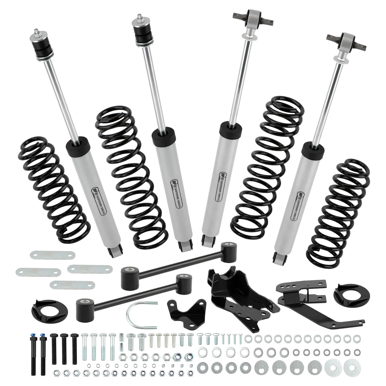 4in Lift Kit For Jeep Wrangler JK Unlimited 4-Door 07-18 Shocks + Coil Springs