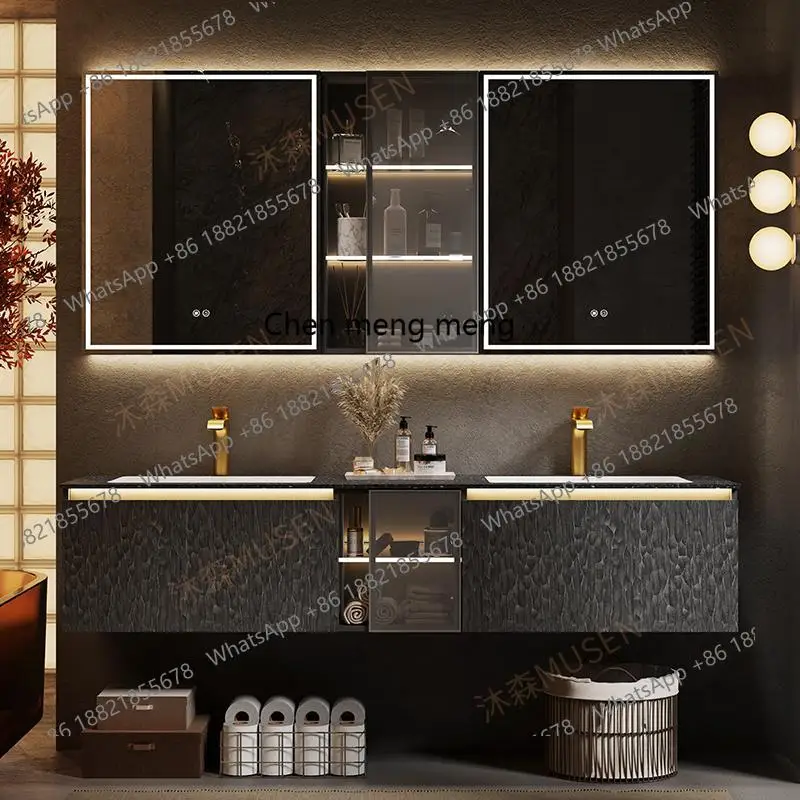 

Новый гостиничный ветровой шкаф для ванной комнаты, комбинированный керамический шкаф для умывальника из каменной плиты