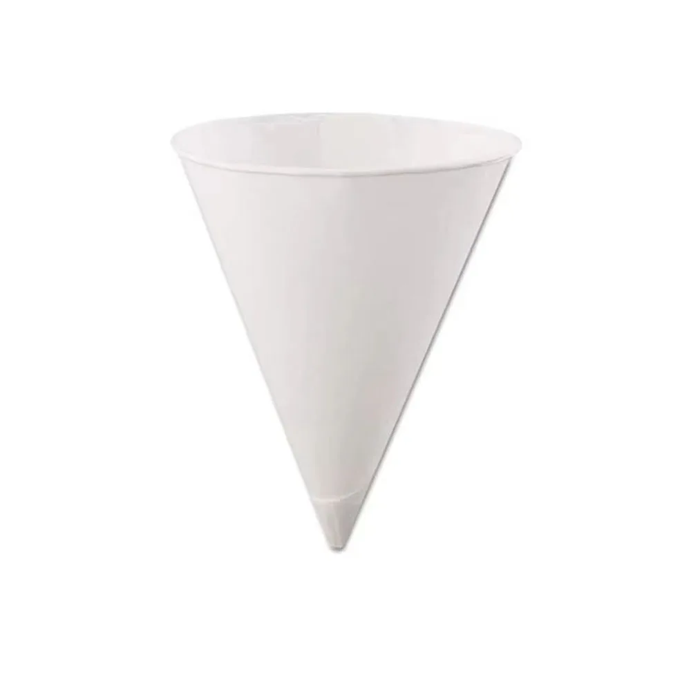 

200Pcs 3.7Oz/4.5Oz White Paper Cone Cups Coated Leakproof Disposable Paper Cups Thicken Heat-resistant Cone Party Tableware