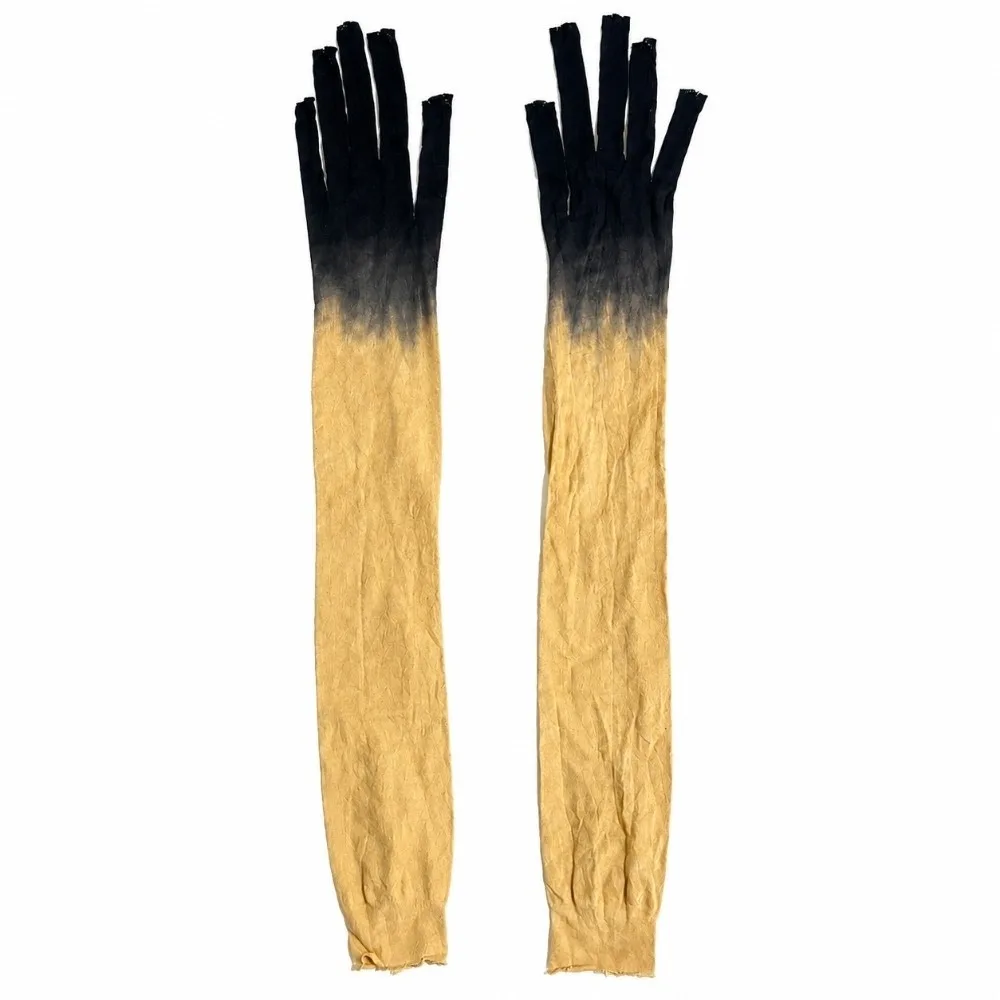 Ultra-thin Gradient Color Gloves Transparent Sheer Tulle Sunscreen Mittens Elbow Gauze Mesh Full Finger Gloves Women