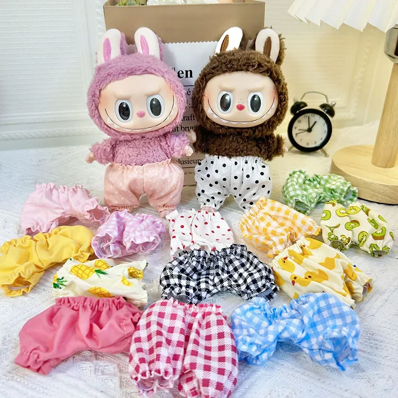 Cute Mini Plush Doll's Clothes Bloomers For 17cm Labubu Idol Dolls Trousers Mini Shorts Clothing DIY Kid Gift Dolls Accessories