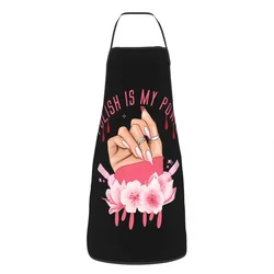 Custom Bib Nail Polish Is My Power Apron for Men Women Adult Chef Cooking Kitchen Nail Polish Tablier Cuisine Painting