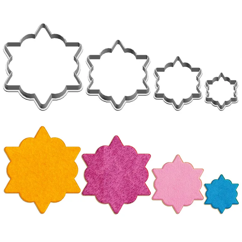 Four Specifications Cartoon Geometry Sunflower,Supernova,Plastic Molds,Cake Pastry Fondant Decorate Tools,Cookie Cutters