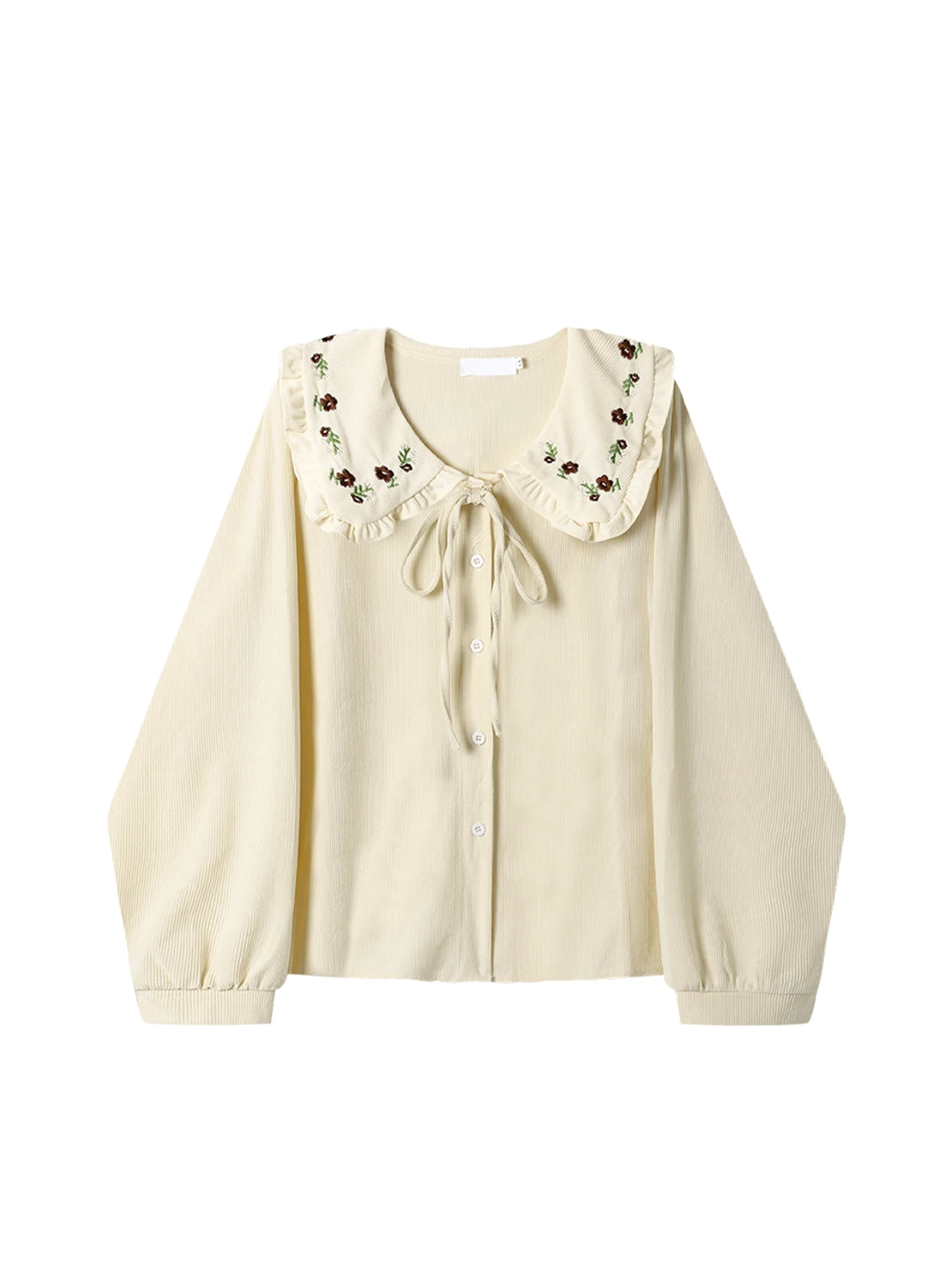 Women Apricot Blouses and Shirts Vintage Elegant 2000s Long Sleeve Peter Pan Collar Shirt For Women Clothes Spring Autumn 2026