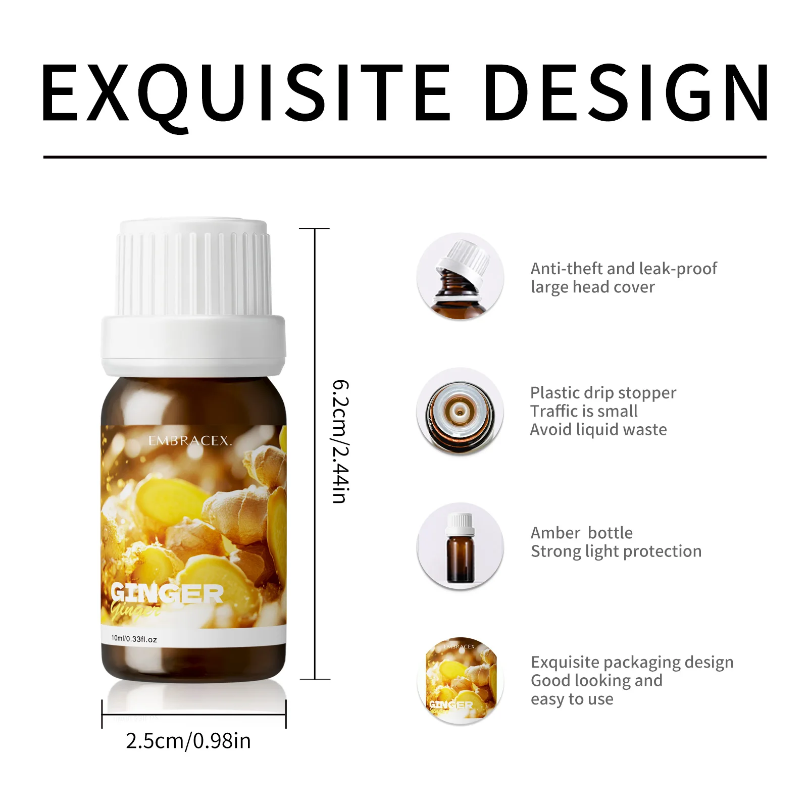 10ml Ginger Essential Oils Pure Plant Essential Oil For Diffuser Candle Making Warming