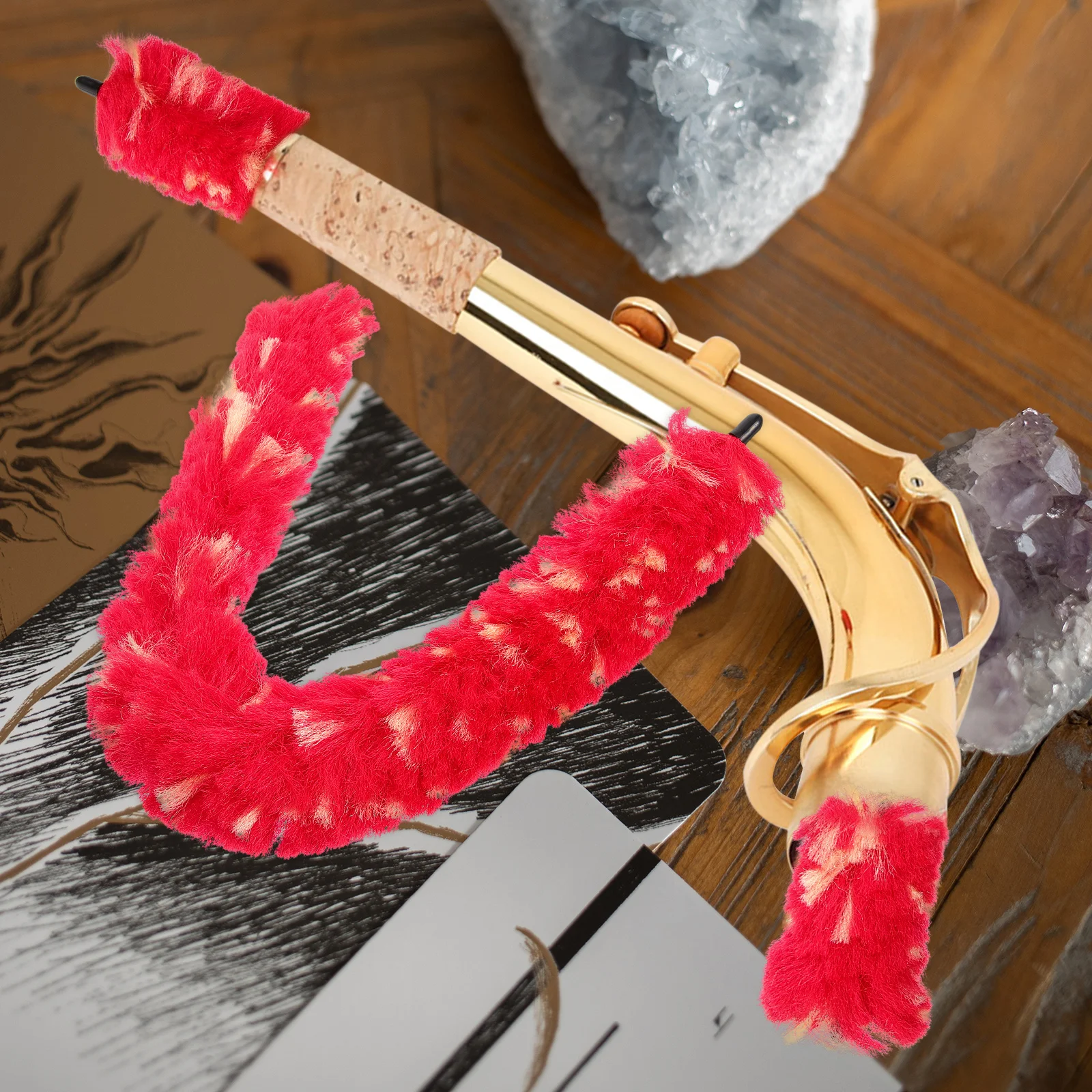 

Saxophone Cleaning Brush Music Instruments Tools Red Yellow Woolen Alto Brushes Reusable Long Term Practical Maintenance