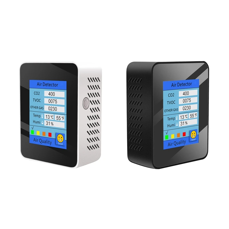 

RISE-CO2 Detector Temperature/Humidity Monitor Air Quality Monitor TVOC Detector LCD Display Carbon Dioxide TVOC