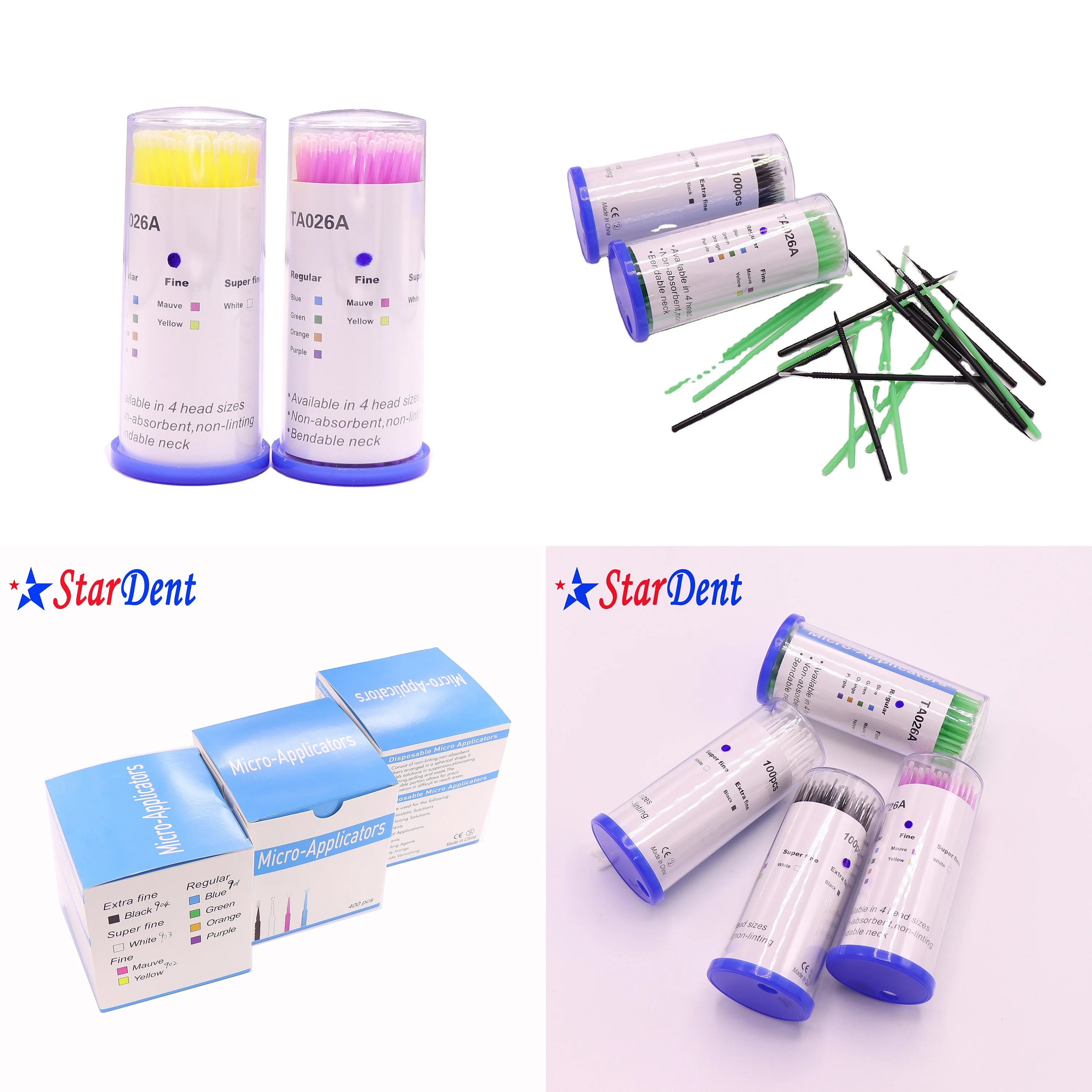 Disposable Dentals Micro Applicator Brushes Plastic Mini Applicator 100Pcs