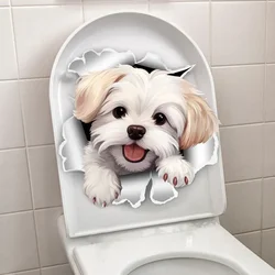 Cute Dog Toilet Stickers Bathroom Decoration Stickers Door Stickers Wall Sticker Waterproof Self-adhesive Decals 2026 Christmas