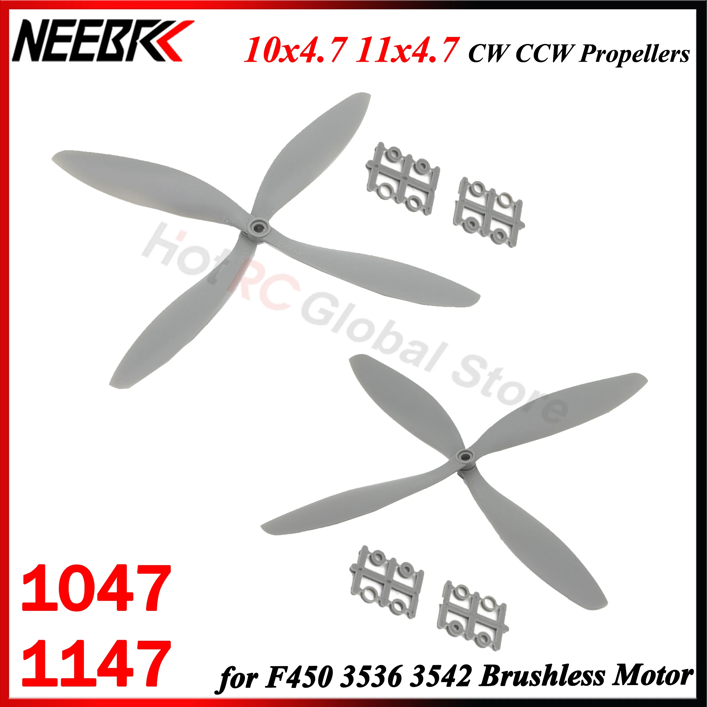 NEEBRC 1047 1147 11x4.7 10x4.7 CW CCW 2-Blade Propellers for RC FPV Racing Drone Quadcopter 3536 3542 Brushless Motor DIY Parts