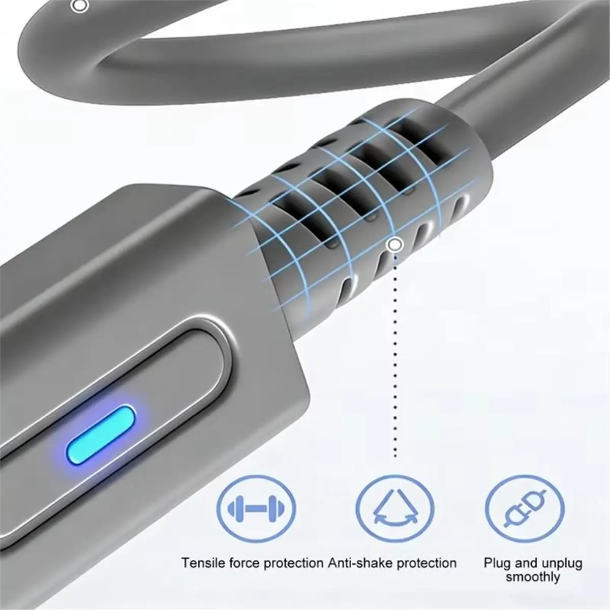 New Electronics 12cm Short Type C Female to for Power Cable with Blue LED for Compact Gaming Setups
