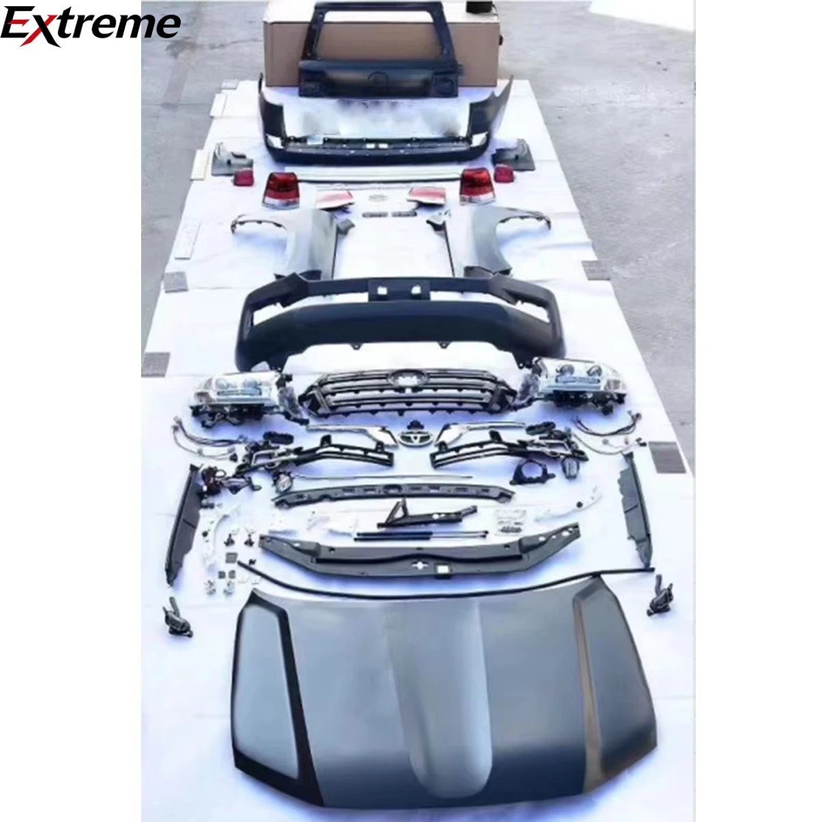 

Consist of Hood Bumpers Body Kit for Toyota LC200 2008-2015 Modified to 2016-2020 Style.