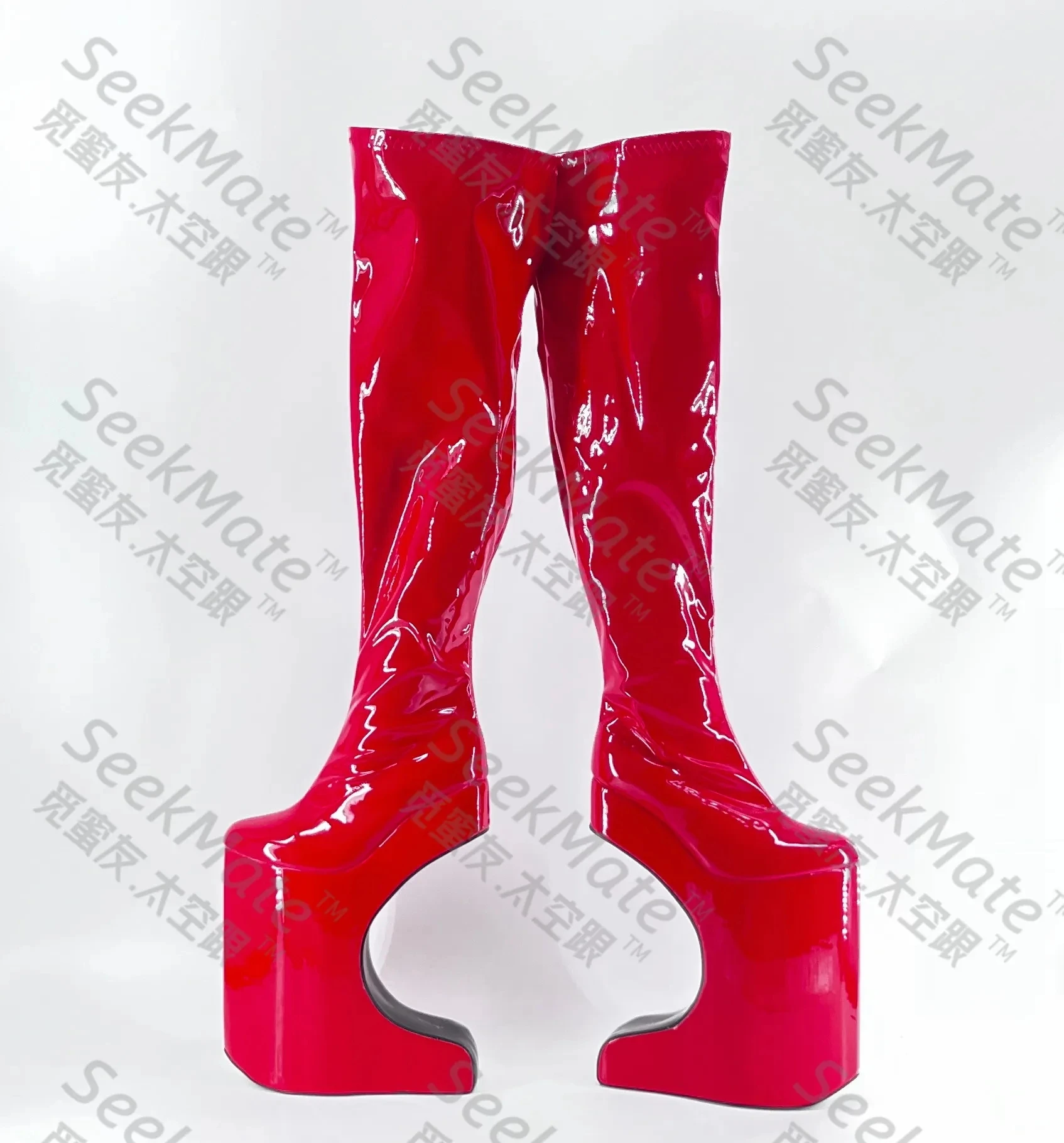 European and n Super High Heel 30CM curved heel type high heel ferris wheel lacquer sexy waterproof platform cloth