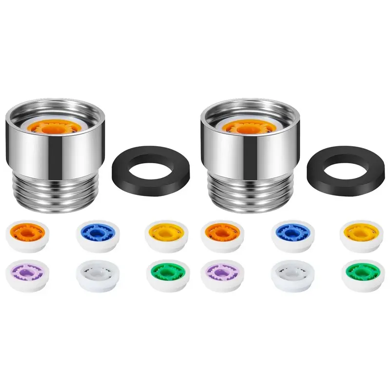 A69E14-Piece Shower Water Saver Set - 1/2 Inch Pressure Limiter, 1.2-2.5 GPM For Fixed & Handheld Heads