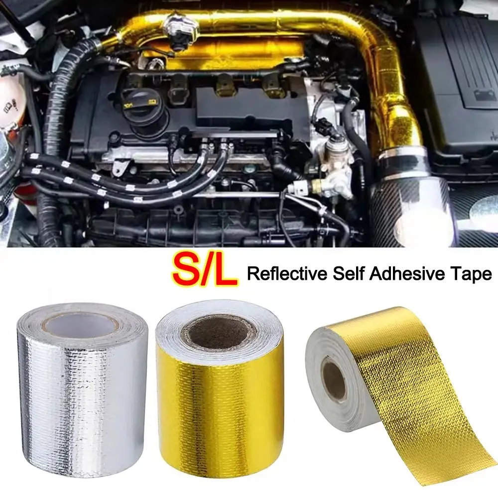 

Gold/Sliver Reflective Self Adhesive Tape High Temperature Heat 50mmx10M/50mmx5M Bandage Tape Universal Waterproof