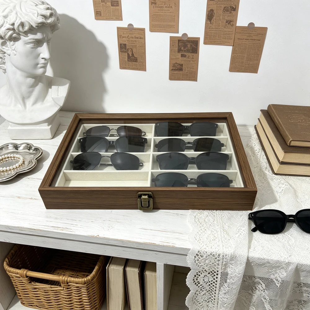 Sunshield Storage Box, an Eight-Slot Storage Box for Sunglasses, Can Be Used for Storing, Displaying, and Organizing Jewelry and Accessories