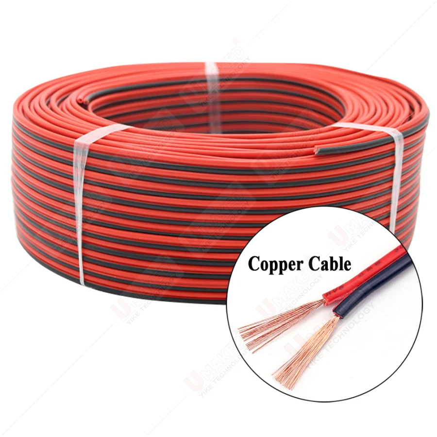 

2pin Red Black copper cable, PVC insulated wire, 22/20/18/16/14 awg wire Electric cable LED cable DIY Connect extend wire cable